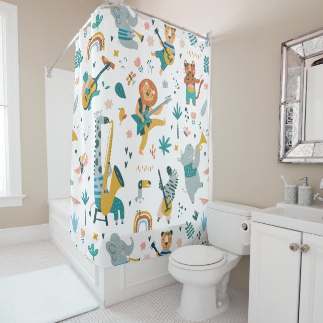 Animals Band Pattern Shower Curtain (In Situ)