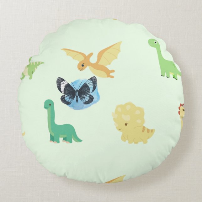 Animal's & Bird's Round Pillow (Front)