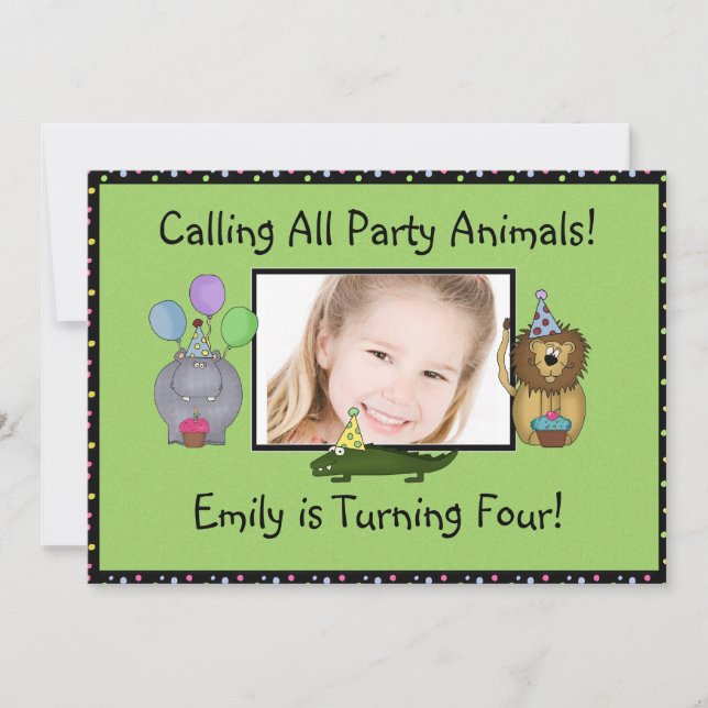 Animals Birthday Party Invitation (Front)