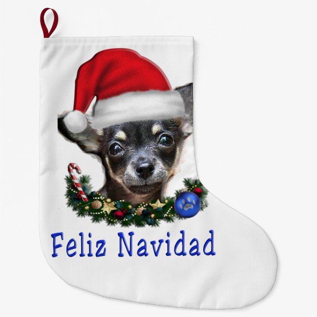 Animals Christmas Large Christmas Stocking (Front)