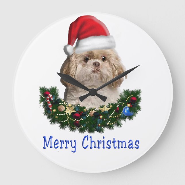 Animals Christmas Large Clock (Front)