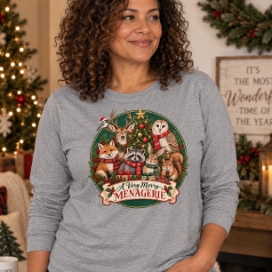 Animals Christmas Menagerie Tri-Blend Shirt