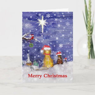 Animals' Christmas  Original Art Holiday Card