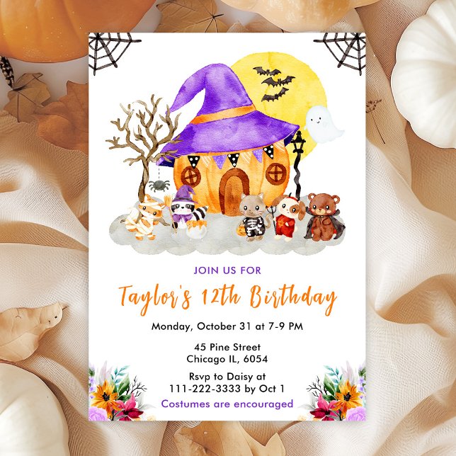 Animals Costume Halloween Birthday Party Invitation (Creator Uploaded)
