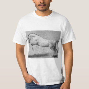 Animals Curvet Horse Template Mens Modern White T-Shirt