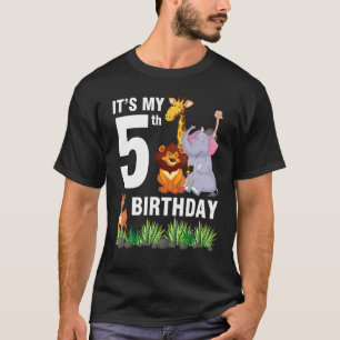 Animals Dance Together Happy Me 5 Years It's My 5t T-Shirt