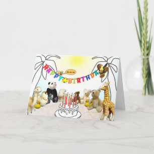 Animals Eight Candles Birthday Card