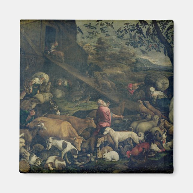 Animals Entering the Ark (oil on canvas) Magnet (Front)