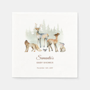 Animals Forest Woodland Baby Shower Napkin