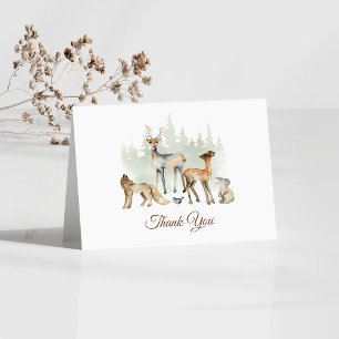 Animals Forest Woodland Baby Shower Thank You Card