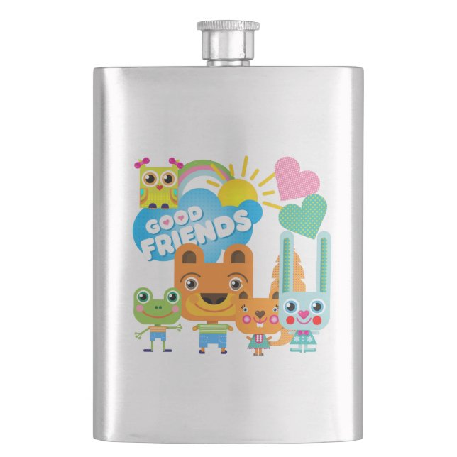 Animals Good Friends Hip Flask (Front)