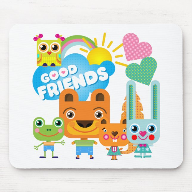 Animals Good Friends Mouse Pad (Front)