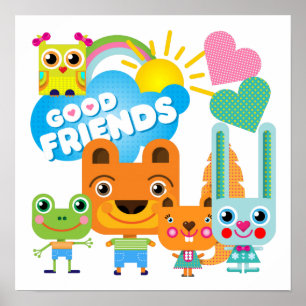 Animals Good Friends Poster