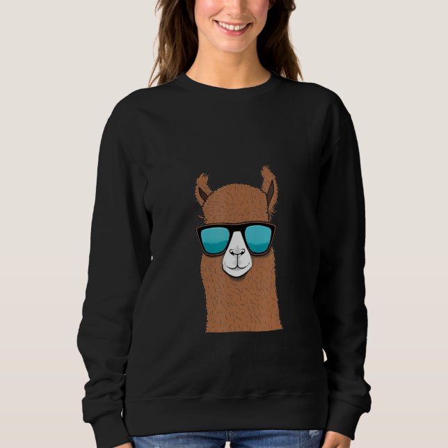 Animals Graphic  Alpaca Wearing Sunglasses 1 Sweatshirt (Front)