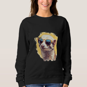 Animals Graphic  Ferret Wearing Sunglasses 2 Sweatshirt