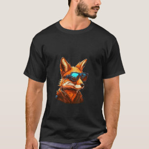 Animals Graphic Fox Wearing Sunglasses 4 T-Shirt