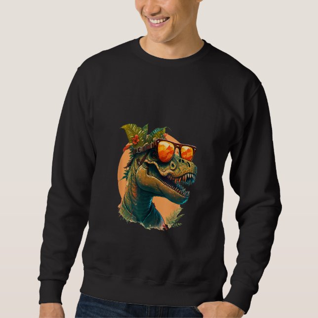 Animals Graphic  rex Dinosaur Wearing Sunglasses 5 Sweatshirt (Front)