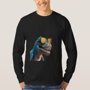 Animals Graphic  rex Dinosaur Wearing Sunglasses T-Shirt