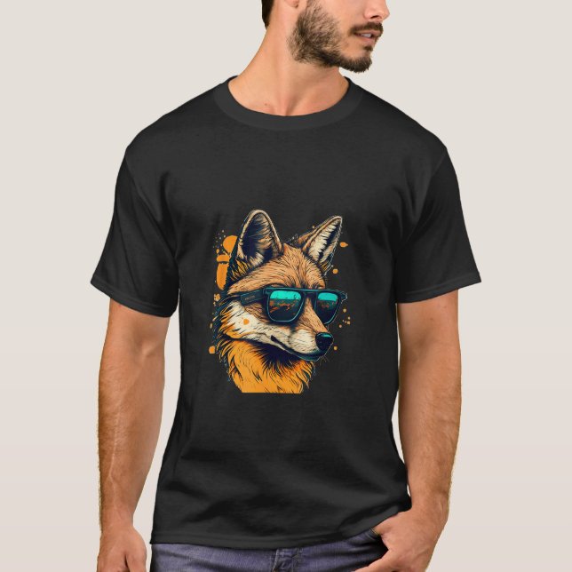 Animals Graphic  Wolf Wearing Sunglasses 1 T-Shirt (Front)