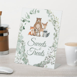Animals Greenery Baby Shower Sweets & Treats Sign