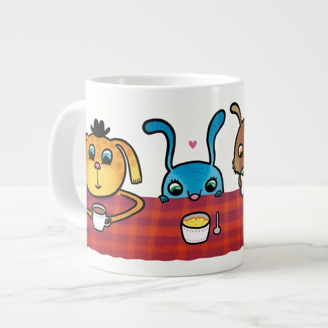 Animals have tea, icecream, soup m.m. Jumbo Mugg Large Coffee Mug (Front Left)