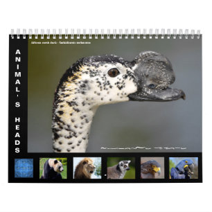 Animal's heads 12 month calendar