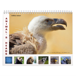 Animal's heads 12 month calendar