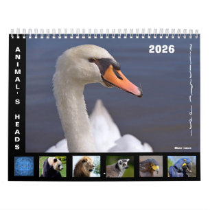 Animal's heads 12 month calendar