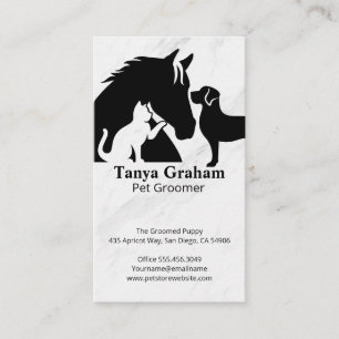 Animals Horse Dog Cat Groomer Business Card