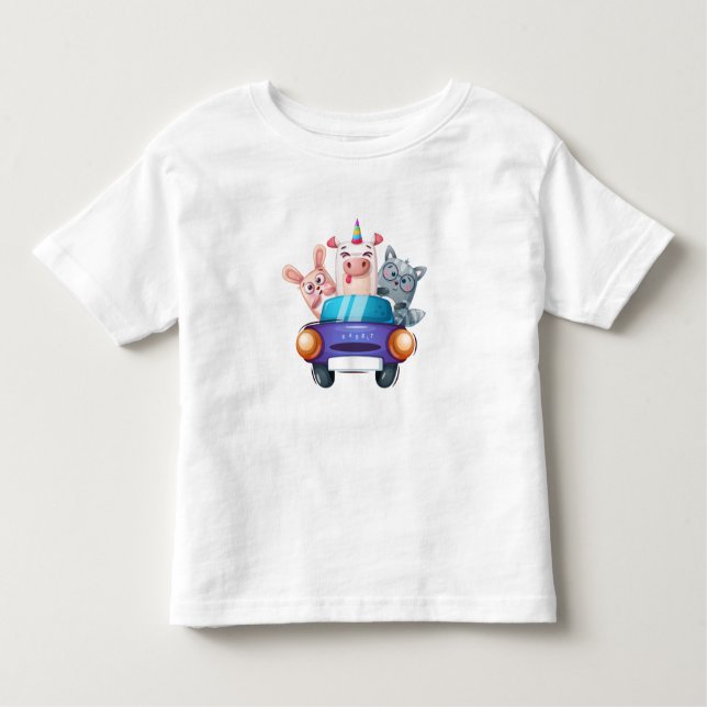 Animals in a car No 2 Toddler T-Shirt (Front)