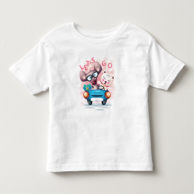 Animals in a car No 3  Toddler T-Shirt (Front)