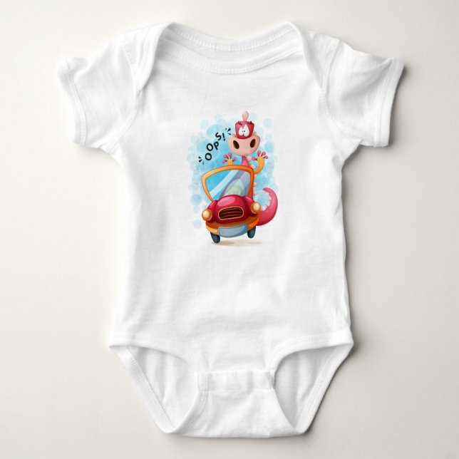 Animals in a car No 4 Baby Bodysuit (Front)