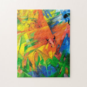 Animals in a landscape by Franz Marc Jigsaw Puzzle