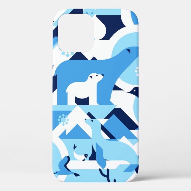 Animals in Arctical, Polar - abstract pattern, sea Case-Mate iPhone Case (Back)