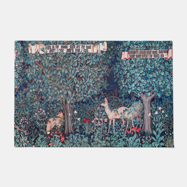 Animals in The Forest, William Morris Doormat (Front)