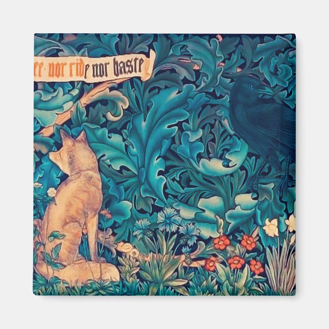 Animals in The Forest, William Morris Magnet (Front)