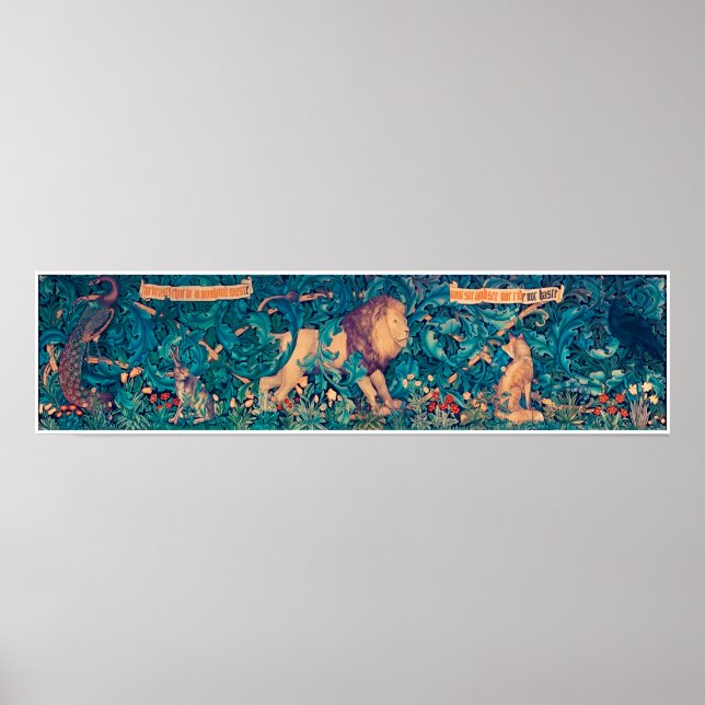 Animals in The Forest, William Morris Poster (Front)