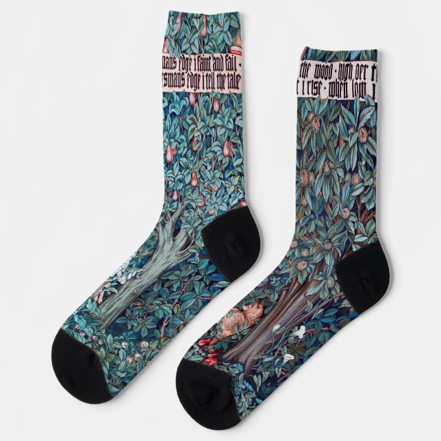 Animals in The Forest, William Morris Socks (Left)
