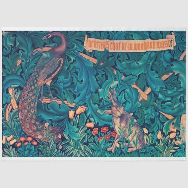 Animals in The Forest, William Morris Tissue Paper (Front)