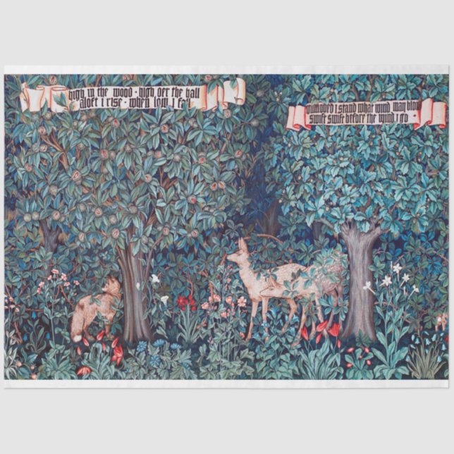 Animals in The Forest, William Morris Tissue Paper (Front)