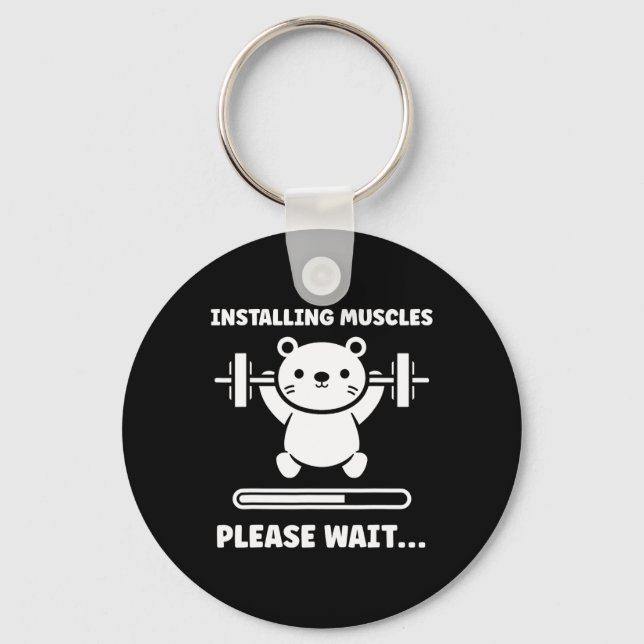 Animals Installing Muscles Fitness Bodybuilding Be Key Ring (Front)