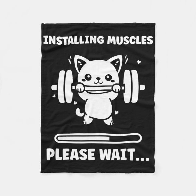 Animals Installing Muscles Fitness Bodybuilding Ca Fleece Blanket (Front)
