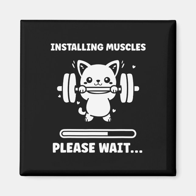 Animals Installing Muscles Fitness Bodybuilding Ca Magnet (Front)