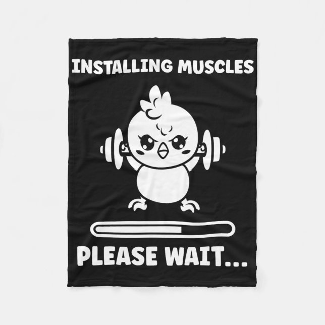 Animals Installing Muscles Fitness Bodybuilding Ch Fleece Blanket (Front)
