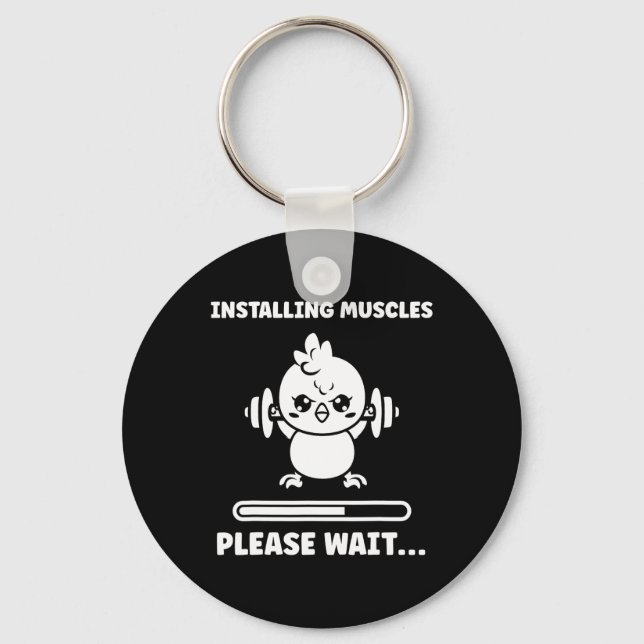 Animals Installing Muscles Fitness Bodybuilding Ch Key Ring (Front)