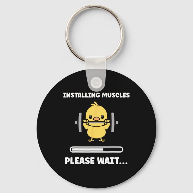 Animals Installing Muscles Fitness Bodybuilding Ch Key Ring (Front)