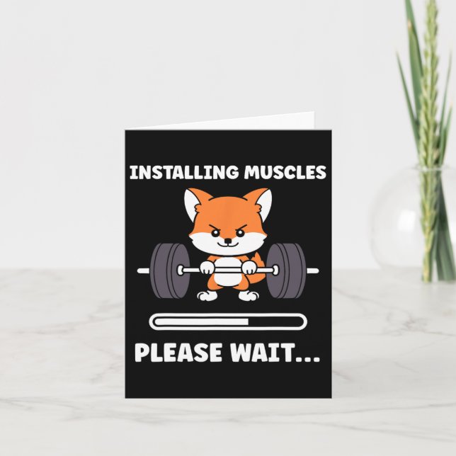 Animals Installing Muscles Fitness Bodybuilding Fo Card (Front)