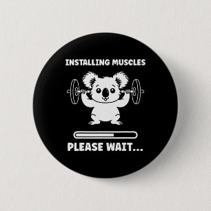 Animals Installing Muscles Fitness Bodybuilding Ko 6 Cm Round Badge