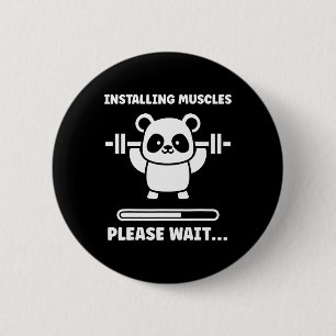 Animals Installing Muscles Fitness Bodybuilding Ko 6 Cm Round Badge