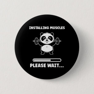 Animals Installing Muscles Fitness Bodybuilding Pa 6 Cm Round Badge